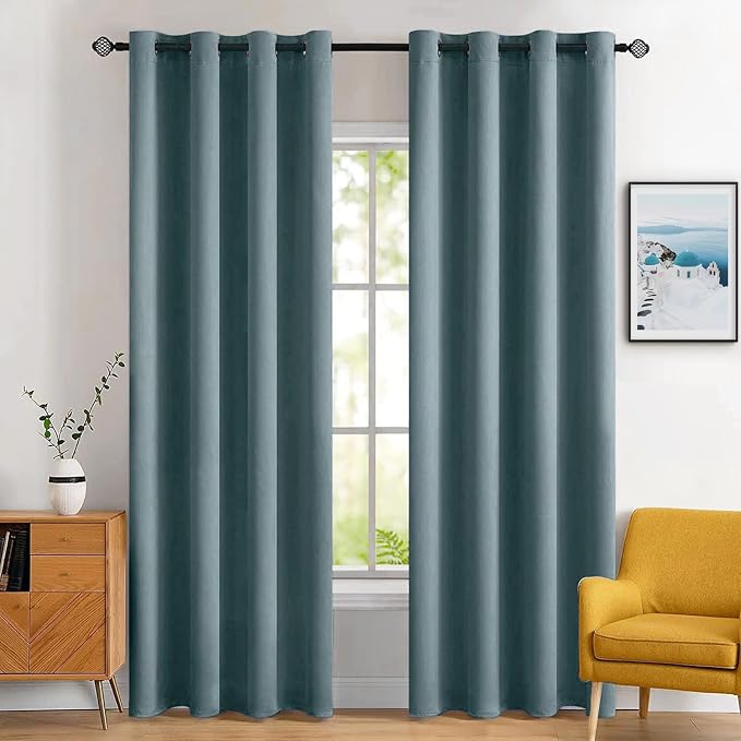 MIULEE Blackout Room Darkening Curtains Thermal Insulated Drapes Solid Window by MIULEE