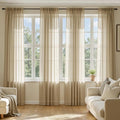MIULEE Beige Sheer Curtains 72 Inches Long, 4 Panels Set, Rod Pocket Voile by MIULEE