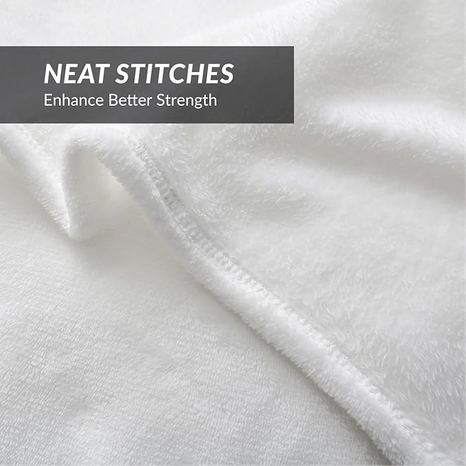 Bedsure GentleSoft Fleece Blankets King Size White - Image 6