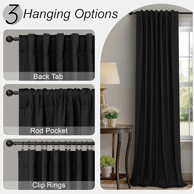 Black Out Curtains 45 Inch Long 2 Panels Burg - Image 5
