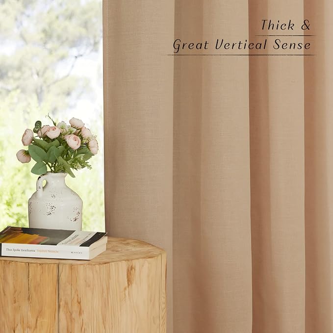 NICETOWN Rustic Linen 132 inch Long Curtains - Image 5