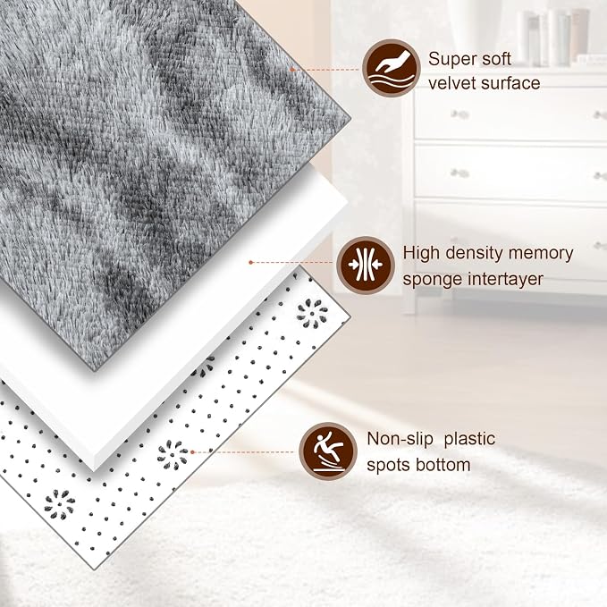 TWINNIS Super Soft Shaggy Rugs Fluffy Carpets, 6x9 Feet, Indoor Modern Plush - Image 2