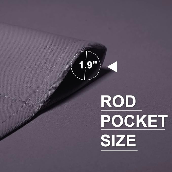 RYB HOME Short Greyish Purple Blackout Curtains - Image 7