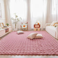 Pink Rabbit Plush Rug 6'x9', Fluffy Faux Fur Shaggy Area Rug by CHOVY