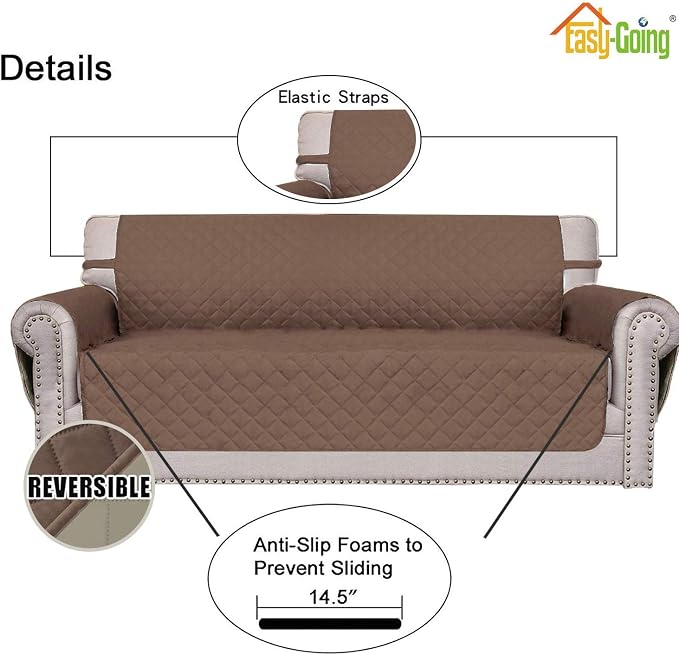 Easy-Going 4 Seater Sofa Slipcover Reversible Sofa Cover Water Resistant Couch - Image 3