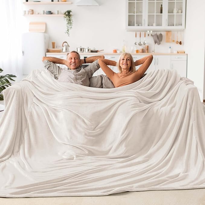 BEDELITE Big Fleece Blanket 120" x 120", Super Soft Fluffy Fuzzy Oversized King by BEDELITE
