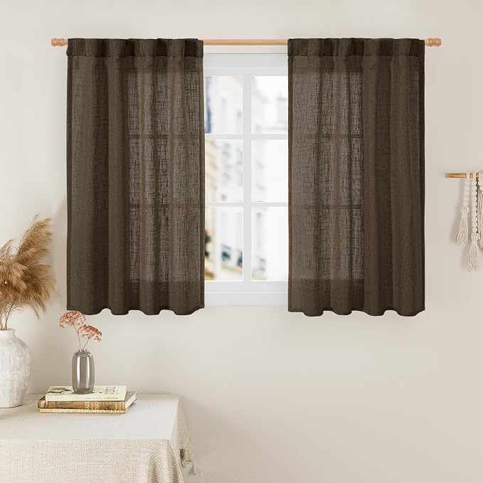LAMIT 40 Inch Length Linen Curtains by LAMIT