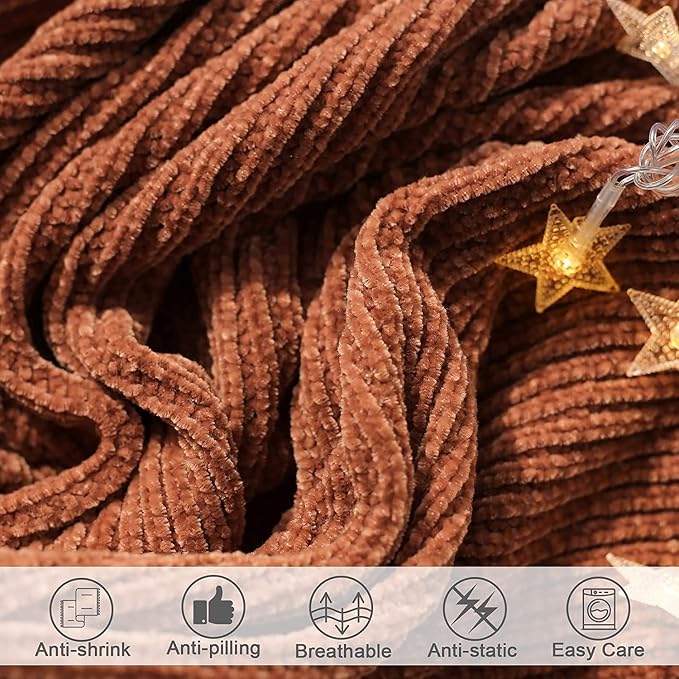 lifein Throw Blanket for Couch, Soft Boho Decor Bed Throw, Cozy Burnt Orange - Image 5