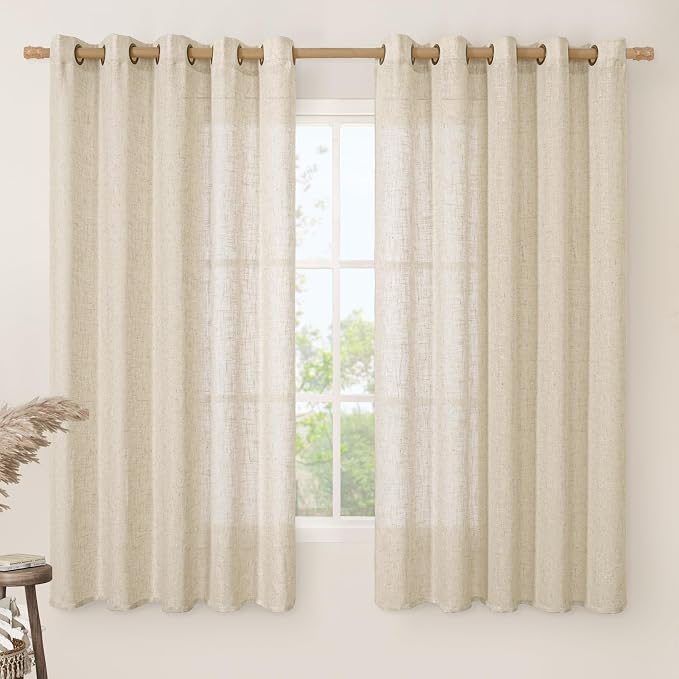 LAMIT Linen Curtains 63 inch Length by LAMIT