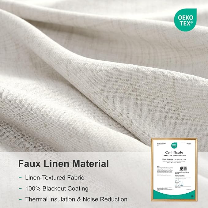 Linen Textured Total Blackout Curtains - Image 8