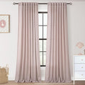 Blush Pink Curtains for Living Room Back Tab Modern Farmhouse Semi Sheer by Jolilight
