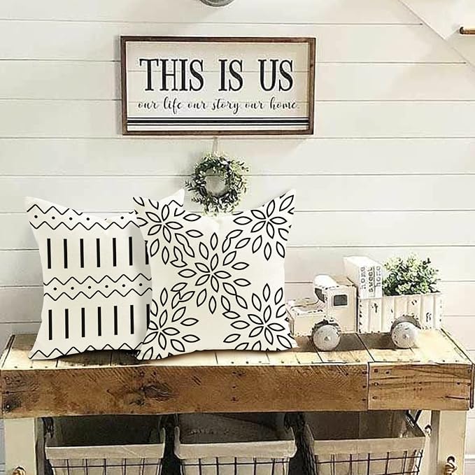 YCOLL Pillow Covers 18x18 Set of 4, Modern Sofa Throw Pillow Cover, Decorative - Image 3