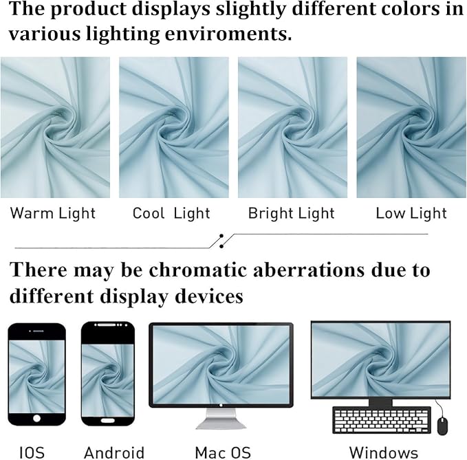 Lecloud Sky Blue Sheer Curtains - Image 5