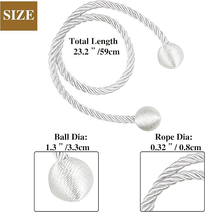 Curtain Tiebacks Outdoor Elegant Decorative Tie Backs Modern Rope Tiebacks - Image 2
