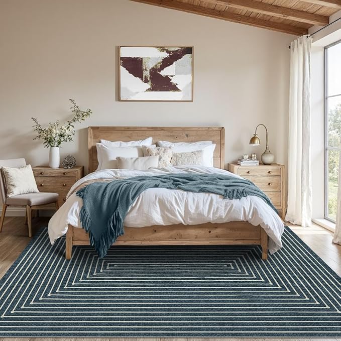 Latte&Fog 5x7 Area Rugs for Living Room Bedroom, Boho Non Slip Low Pile Carpet - Image 3