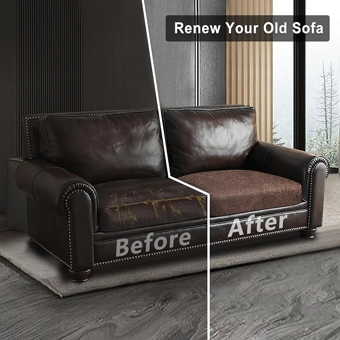 Leather Look Couch Cushion Covers Sofa Seat Slipcovers Sets Couches Furniture - Image 7