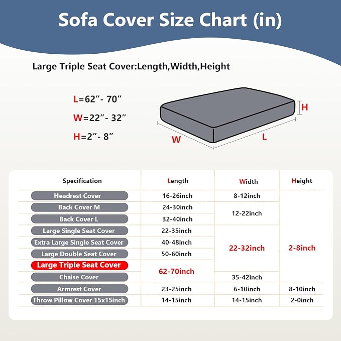 Couch Cushion Covers for Sofa Couch Covers Wear-Resistant Universal Sofa Cover - Image 3