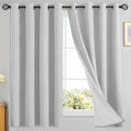 Yakamok White Linen Curtains 100% Blackout 63 Inches Long, Room Darkening by Yakamok