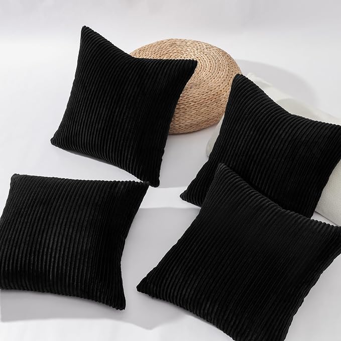 Topfinel Black Decorative Throw Pillow Covers Cushion Cases, Pillow Inserts Not - Image 4