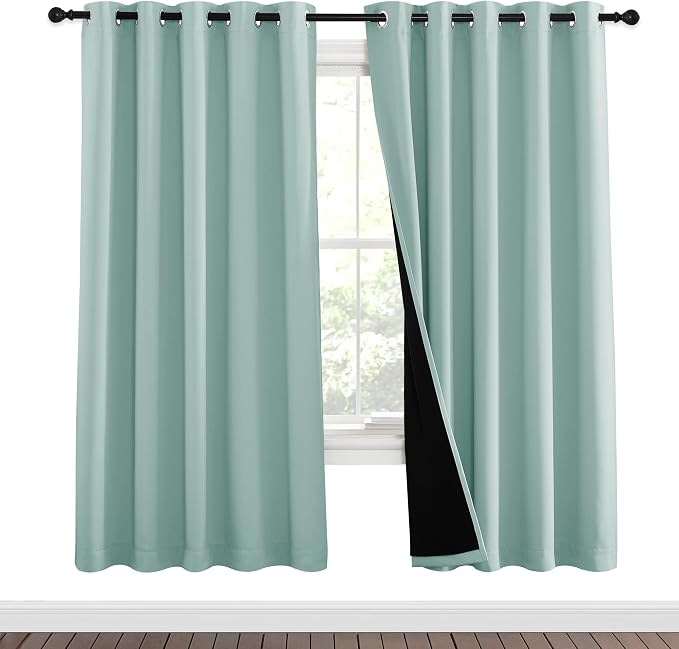 NICETOWN 100% Blackout Window Curtain Panels, Full Light Blocking Drapes - Image 2