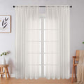 Ivory Sheer Curtains 84 Inches Long 2 Panels Set by WelvetBLK