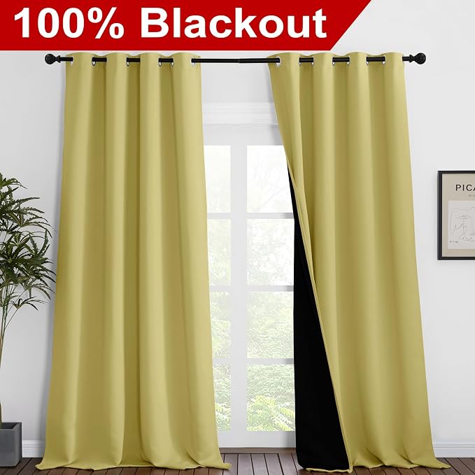 NICETOWN 100% Blackout Blinds, 52 inches x 102 inches, Laundry Room Decor - Image 2