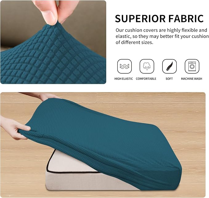 Easy-Going Stretch 3 Pieces Couch Cushion Covers - Image 4