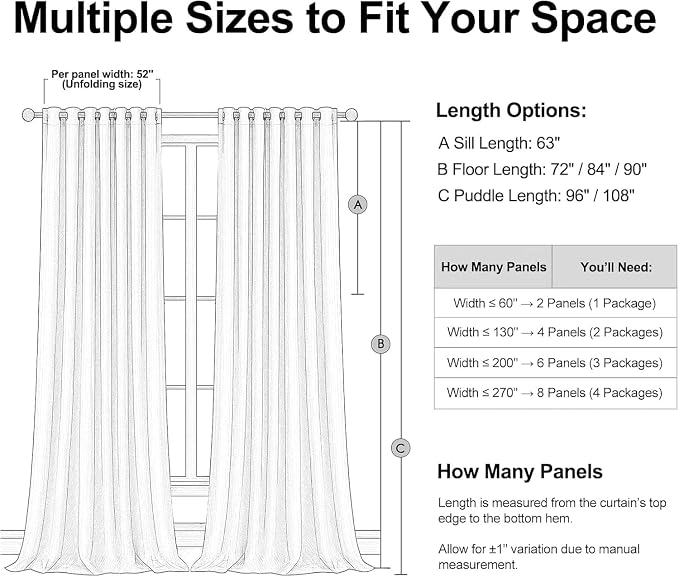 96 inch long blackout window curtains 2 Panels - Image 8