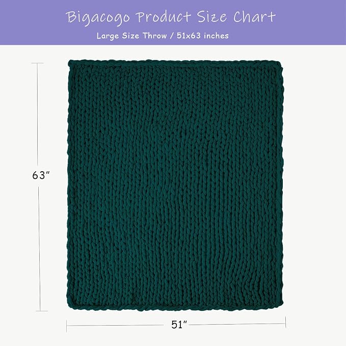Bigacogo Chunky Knit Throw Blanket - Image 2