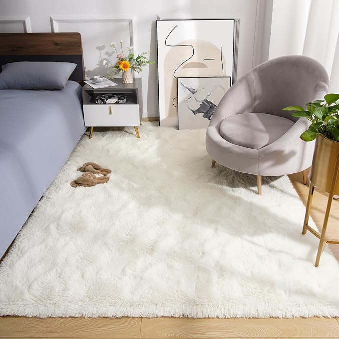 Amearea Premium Soft Area Rug 4x5.3 Feet, Cream Rugs - Image 4