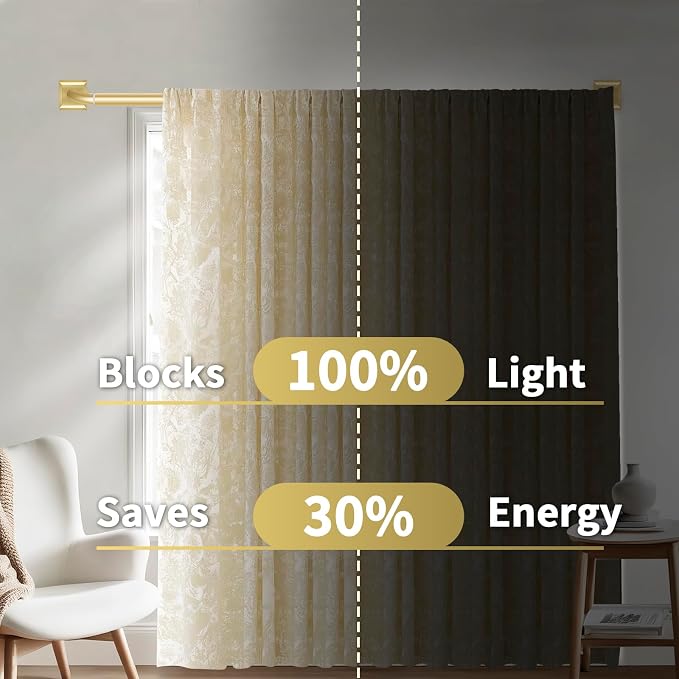 Gold Curtain Rods for Windows 28-48Inch Heavy Duty French Return Rod, Wrap - Image 3