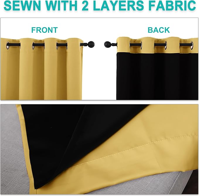 NICETOWN 100% Blackout Blinds, Laundry Room Decor Window Treatment Curtains - Image 5