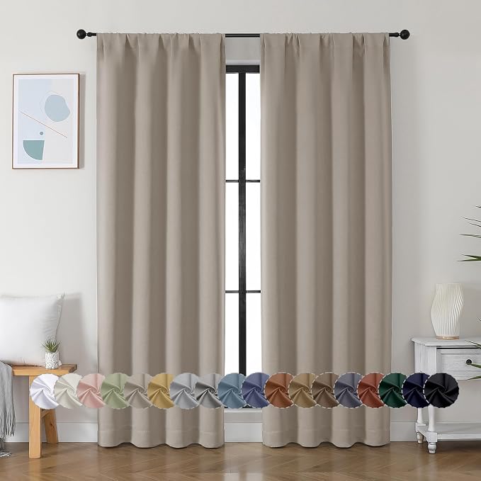 Simplebrand Ava Stone Blackout Curtains by Simplebrand