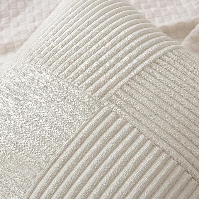 MIULEE Beige Decorative Throw Pillow Covers 22x22 Inch - Image 2