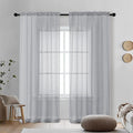 OVZME Light Grey Sheer Curtains 72 Inches Long 2 Panels by OVZME