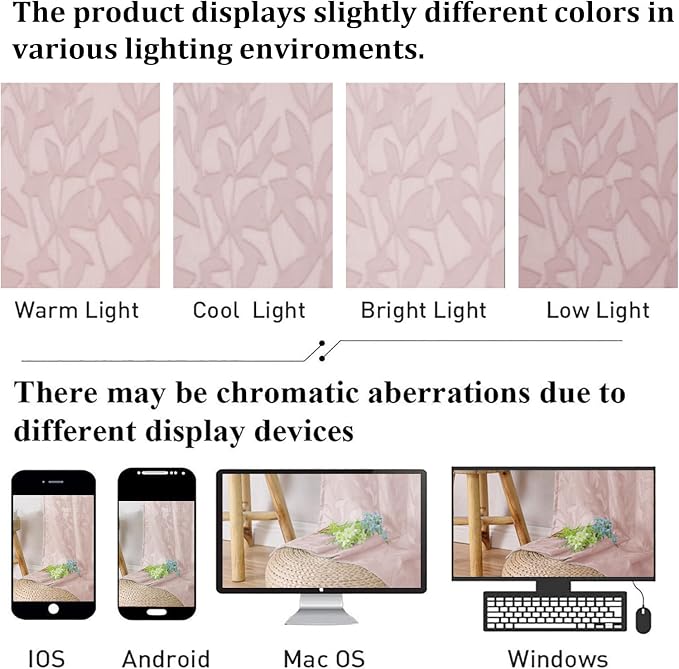 Lecloud Leia Blush Pink Sheer Curtains - Image 2