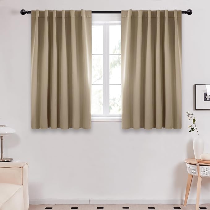 Deconovo Blackout Curtains for Kitchen Window Back Tab and Rod Pocket Curtains by Deconovo
