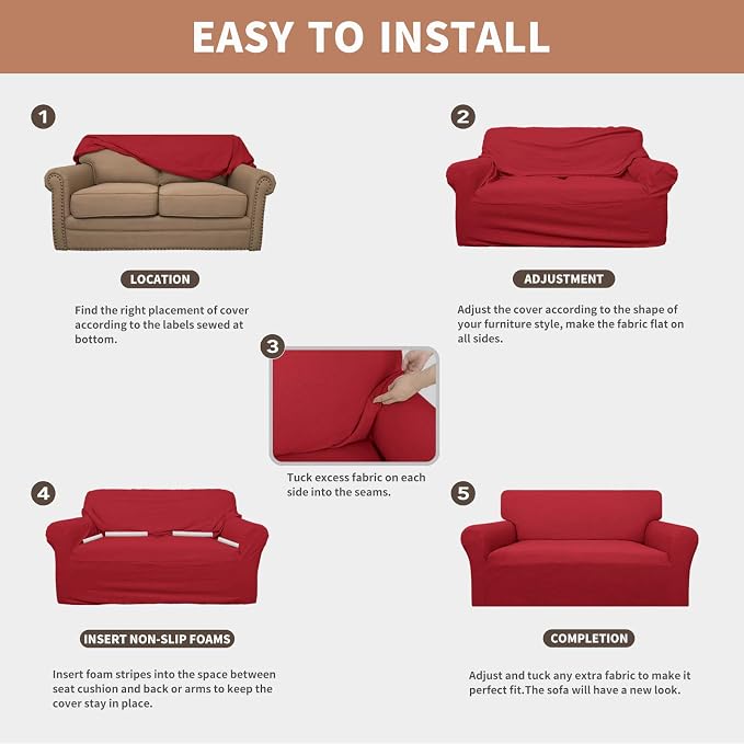 Easy-Going 100% Waterproof Couch Cover, 3 Cushion Couch Slipcover - Image 5