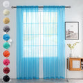 youleyar Solid Sheer Rod Pocket Curtain Voile Draperies 2 Panels White Beige by Youleyar