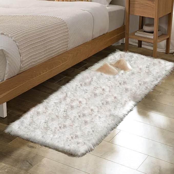 ORINOVA Grey and White Plush Shag Washable Rugs by ORINOVA