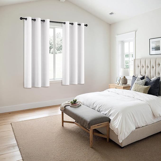 MIULEE Pure White Room Darkening Curtains - Image 6
