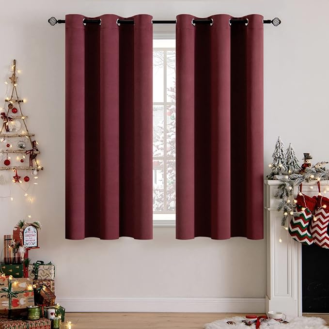 MIULEE Christmas Blackout Curtains, Room Darkening Thermal Insulated Drapes by MIULEE