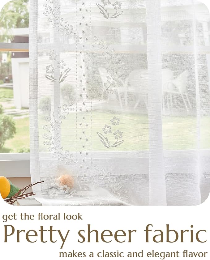 jinchan Belrose Linen Sheer Curtains - Image 3