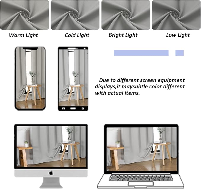 Simplebrand Ava Silver Grey Short 24 Inches Blackout Curtain 2 Panels Set - Image 8