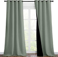 NICETOWN Greyish Green Blackout Curtains 90 inches Long, Full Light Blocking by NICETOWN