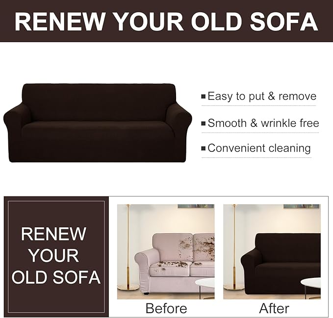 U-NICE HOME 4 Seater Stretch Couch Cover Sofa Cover Washable Sofa Slipcover - Image 5