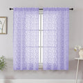 Chyhomenyc Light Purple Short Curtains 45 Inch Length 2 Panels, Light Filtering by Chyhomenyc