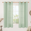 LAMIT Fresh Green Linen Sheer Curtains 63 Inch Length by LAMIT