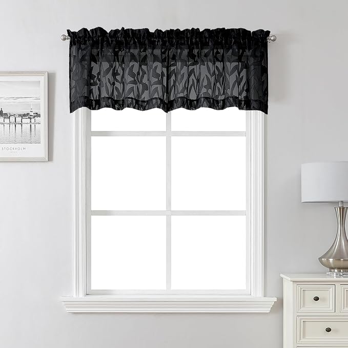 Lecloud Leia Black Sheer Valances by Lecloud