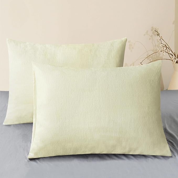 CaliTime Throw Pillow Covers Decorative 20 X 26 Inches Pack of 2 Cozy Chenille by CaliTime